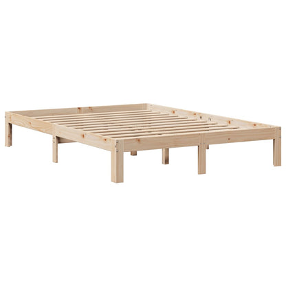 Cama com estante sem colchão 140x190 cm pinho maciço