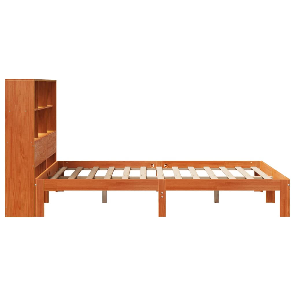 Cama com estante sem colchão 135x190 cm pinho maciço