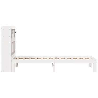 Cama com estante sem colchão 90x190 cm pinho maciço branco