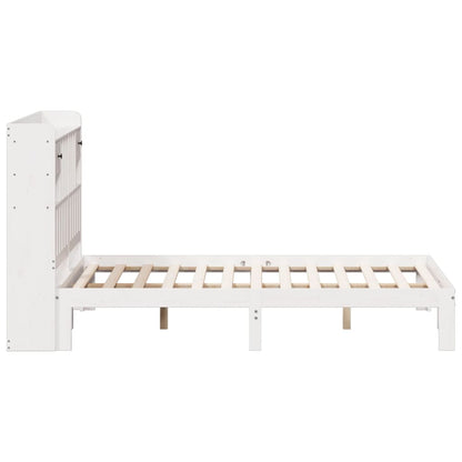 Cama com estante sem colchão 120x190 cm pinho maciço branco