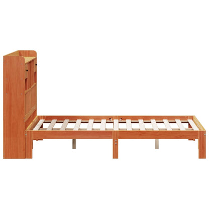 Cama com estante sem colchão 140x190 cm pinho maciço