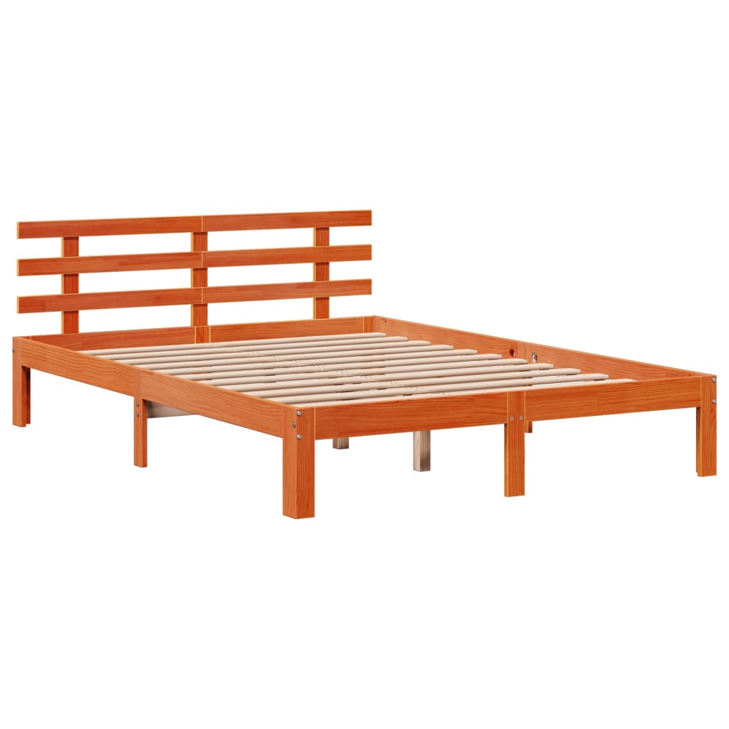 Cama com estante sem colchão 135x190 cm pinho maciço