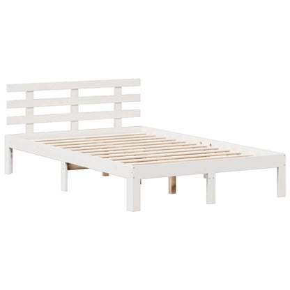 Cama com estante sem colchão 120x200 cm pinho maciço branco