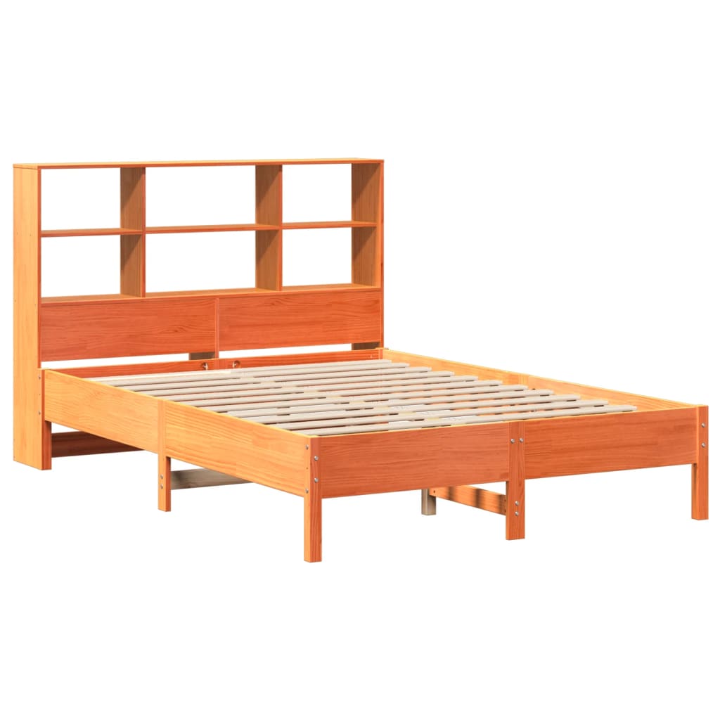 Cama com estante sem colchão 140x190 cm pinho maciço