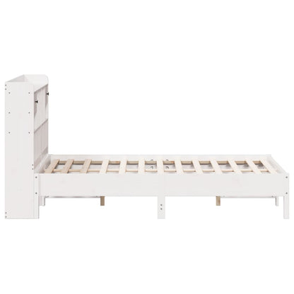 Cama com estante sem colchão 150x200 cm pinho maciço branco