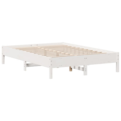 Cama com estante sem colchão 120x200 cm pinho maciço branco