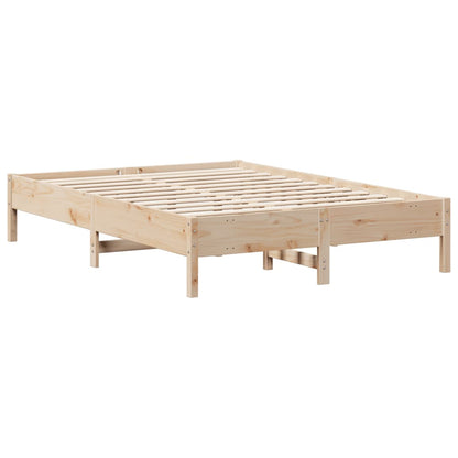 Cama com estante sem colchão 140x190 cm pinho maciço