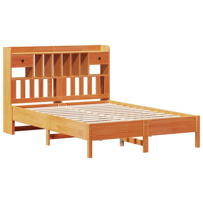 Cama com estante sem colchão 140x190 cm pinho maciço