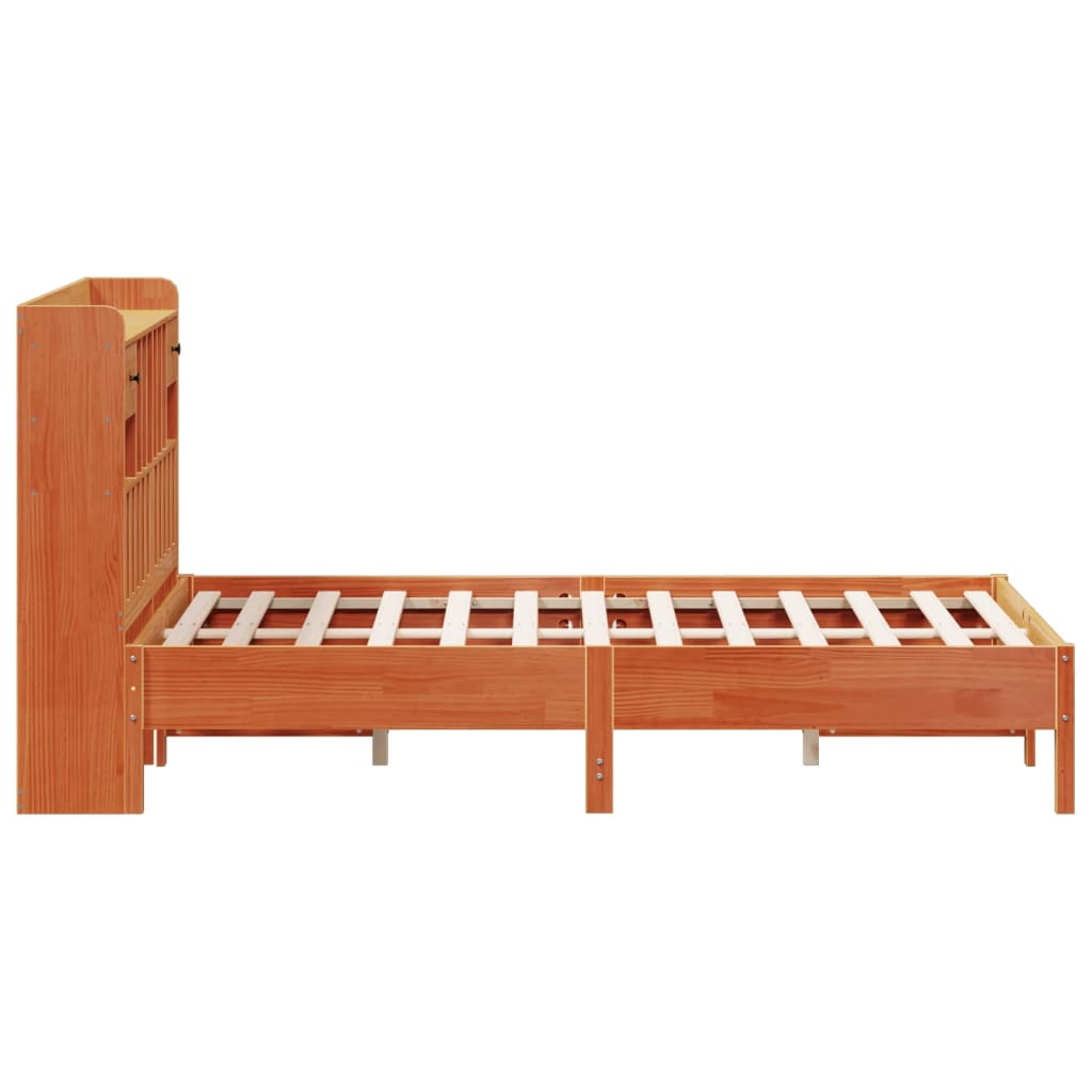 Cama com estante sem colchão 140x190 cm pinho maciço