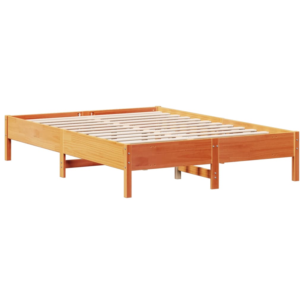 Cama com estante sem colchão 140x190 cm pinho maciço