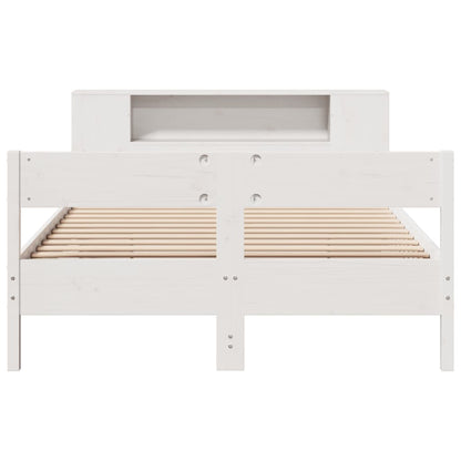 Cama com estante sem colchão 160x200 cm pinho maciço branco