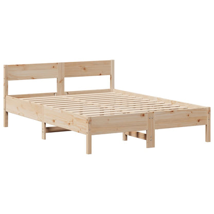 Cama com estante sem colchão 140x190 cm pinho maciço