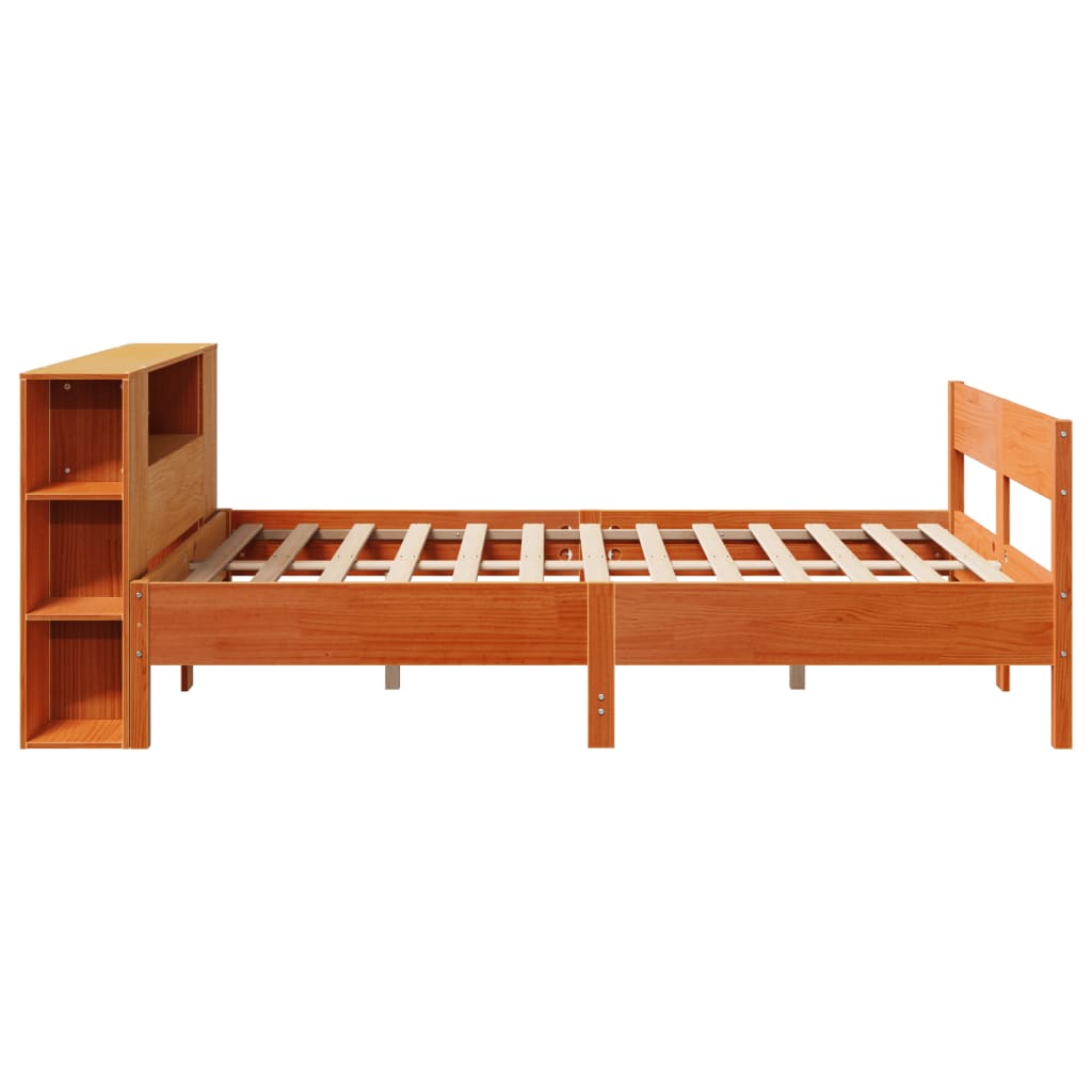 Cama com estante sem colchão 140x190 cm pinho maciço