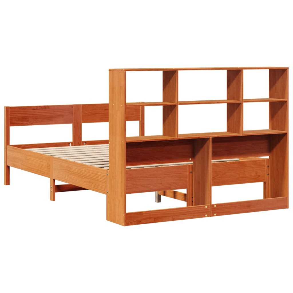 Cama com estante sem colchão 135x190 cm pinho maciço