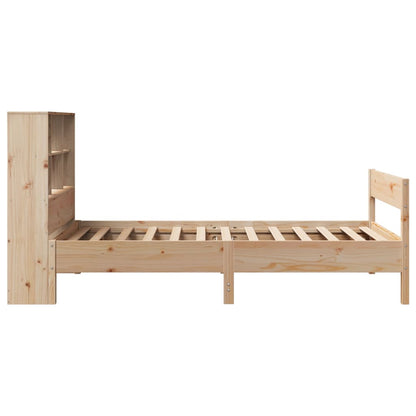 Cama com estante sem colchão 90x190 cm pinho maciço