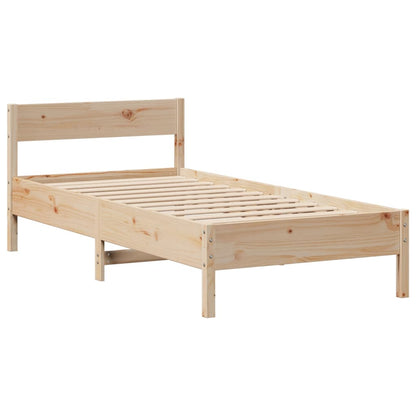 Cama com estante sem colchão 90x190 cm pinho maciço