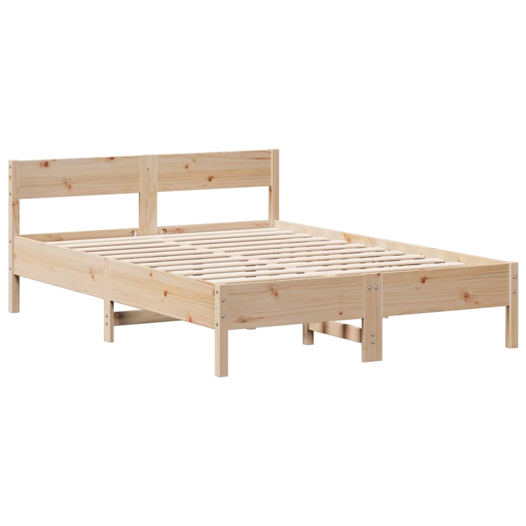 Cama com estante sem colchão 140x190 cm pinho maciço