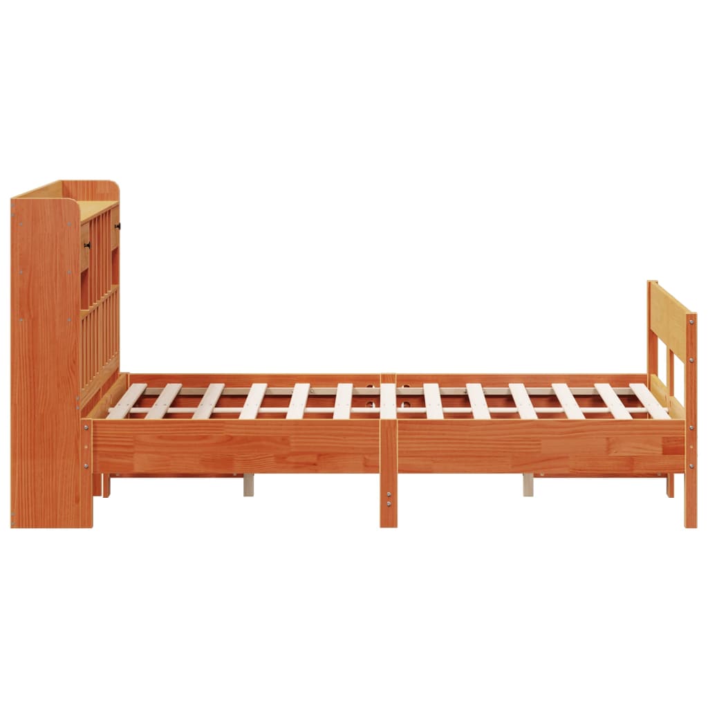 Cama com estante sem colchão 135x190 cm pinho maciço