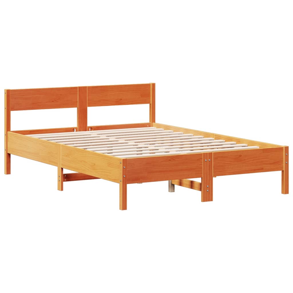 Cama com estante sem colchão 135x190 cm pinho maciço