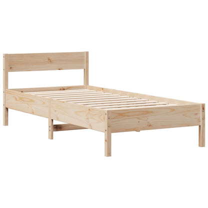 Cama com estante sem colchão 75x190 cm pinho maciço