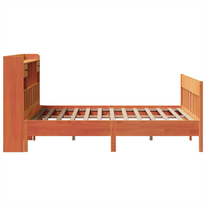 Cama sem colchão 140x190 cm pinho maciço castanho-mel