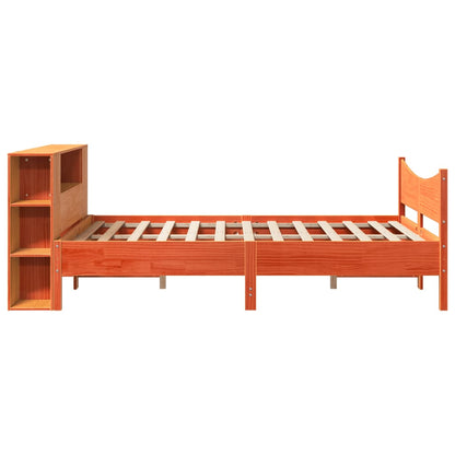 Cama sem colchão 135x190 cm madeira pinho maciça castanho-mel