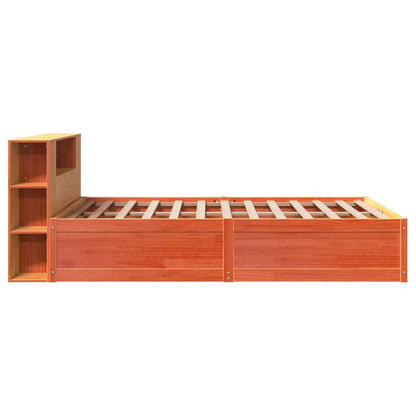 Cama sem colchão 140x190 cm pinho maciço castanho-mel