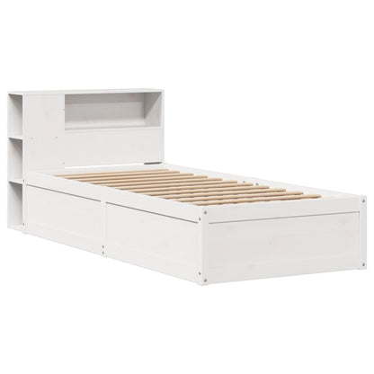 Cama sem colchão 75x190 cm madeira de pinho maciça branco