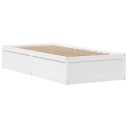 Cama sem colchão 75x190 cm madeira de pinho maciça branco