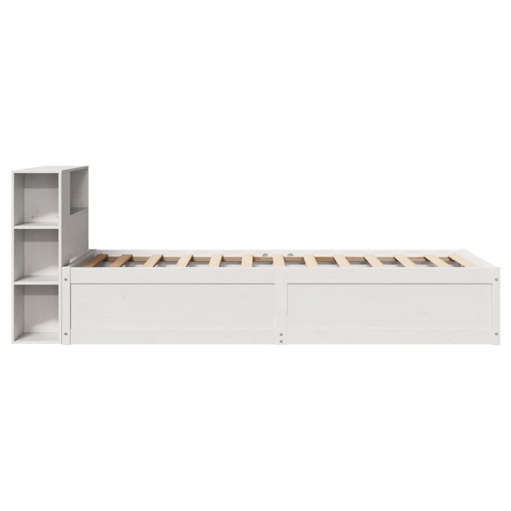 Cama sem colchão 75x190 cm madeira de pinho maciça branco