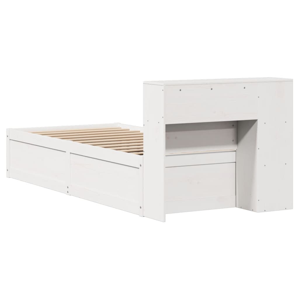 Cama sem colchão 75x190 cm madeira de pinho maciça branco