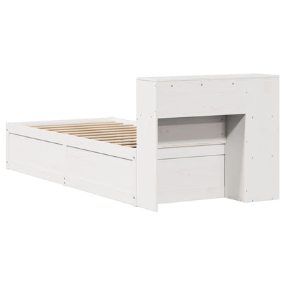 Cama sem colchão 75x190 cm madeira de pinho maciça branco