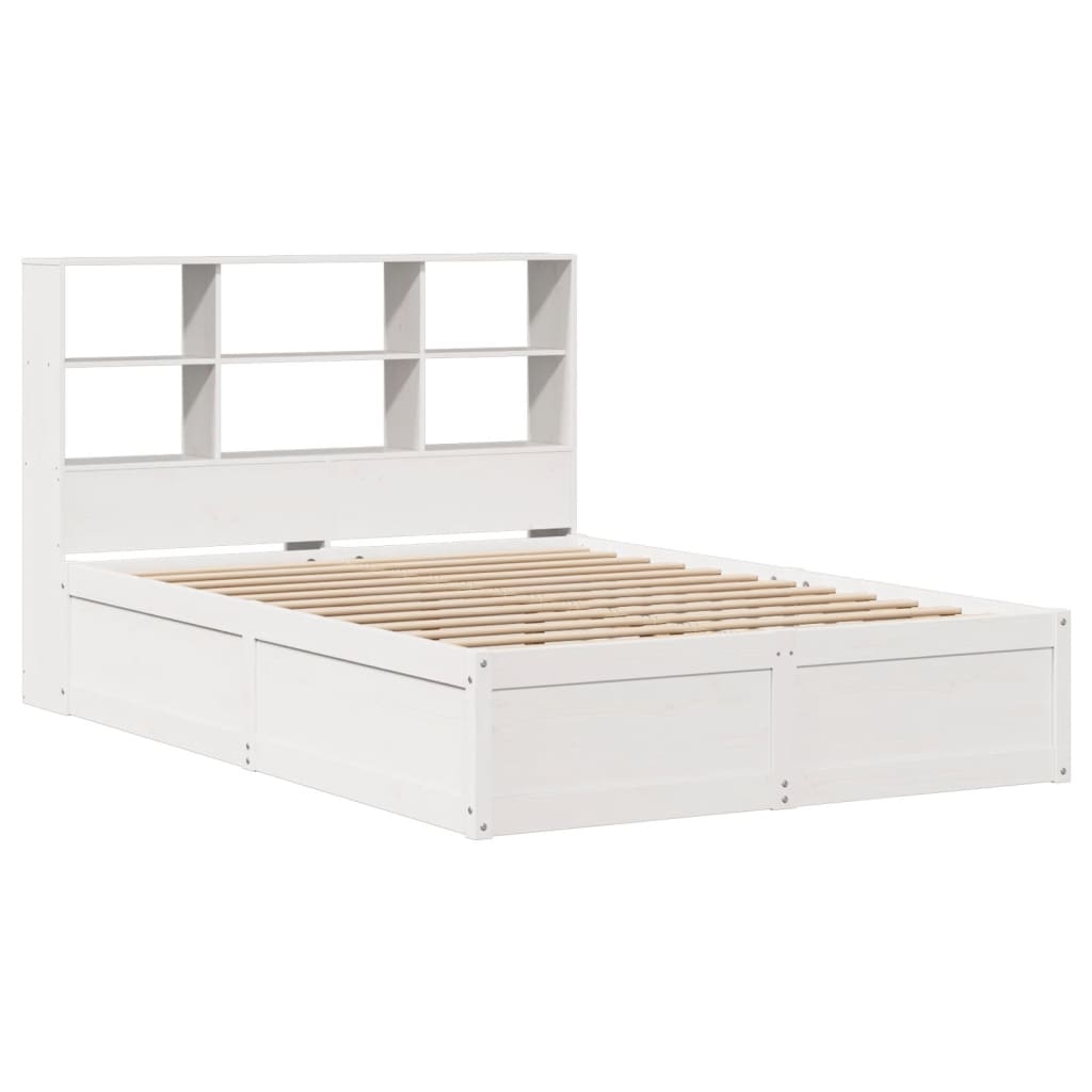 Cama sem colchão 140x190 cm madeira de pinho maciça branco