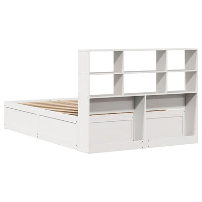 Cama sem colchão 140x190 cm madeira de pinho maciça branco