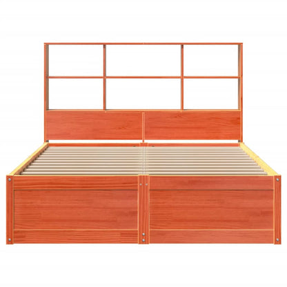 Cama sem colchão 140x190 cm pinho maciço castanho-mel