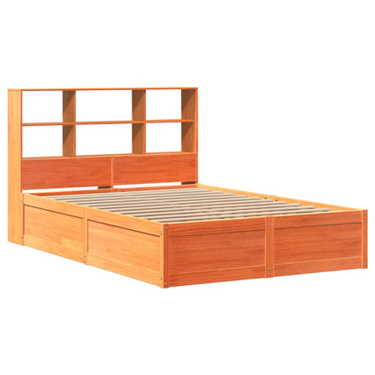 Cama sem colchão 135x190 cm madeira pinho maciça castanho-mel