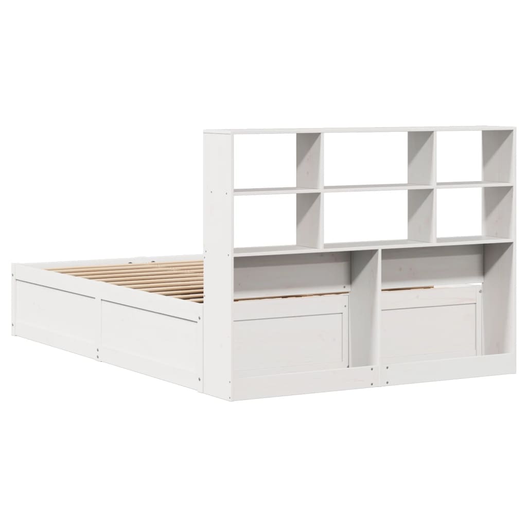 Cama sem colchão 120x190 cm madeira de pinho maciça branco