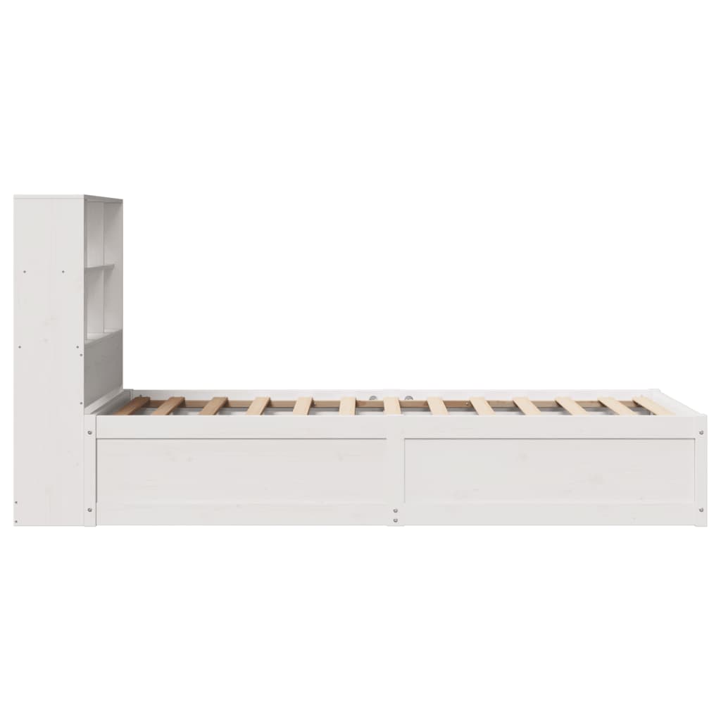 Cama sem colchão 75x190 cm madeira de pinho maciça branco