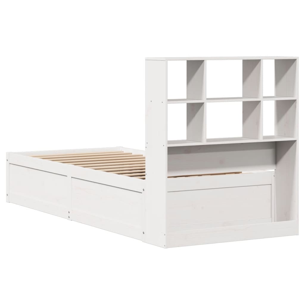 Cama sem colchão 75x190 cm madeira de pinho maciça branco