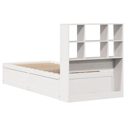 Cama sem colchão 75x190 cm madeira de pinho maciça branco