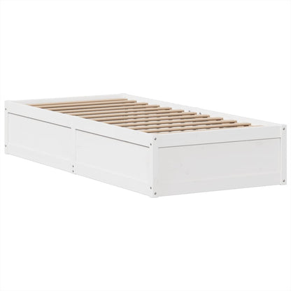 Cama sem colchão 90x200 cm madeira de pinho maciça branco