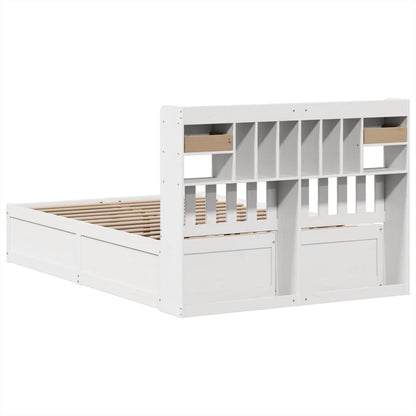 Cama sem colchão 140x190 cm madeira de pinho maciça branco