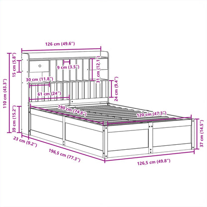 Cama sem colchão 120x190 cm madeira de pinho maciça