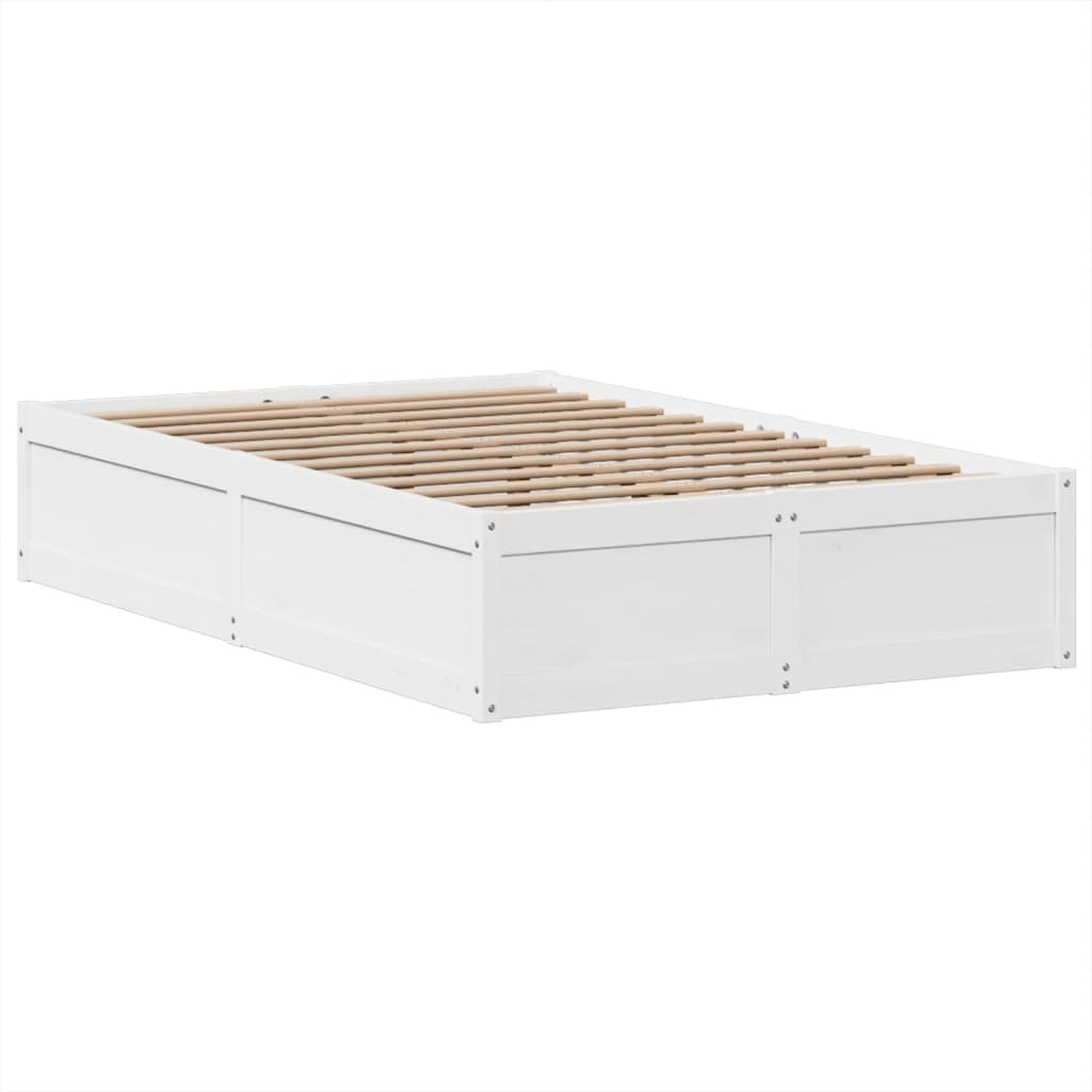 Cama sem colchão 120x190 cm madeira de pinho maciça branco