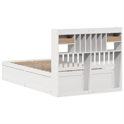 Cama sem colchão 120x190 cm madeira de pinho maciça branco