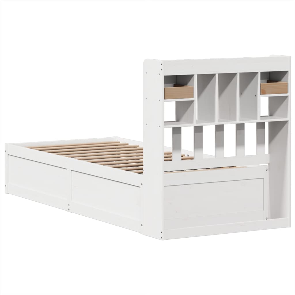 Cama sem colchão 75x190 cm madeira de pinho maciça branco