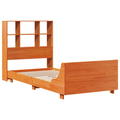 Cama sem colchão 90x190 cm madeira de pinho maciça castanho-mel