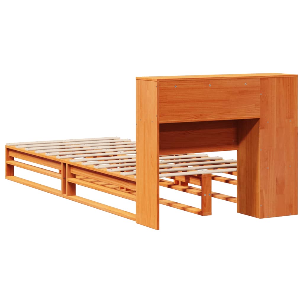 Cama com estante sem colchão 90x190 cm madeira maciça