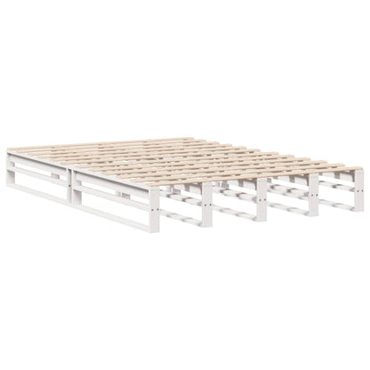 Cama com estante sem colchão 135x190 cm madeira maciça branco