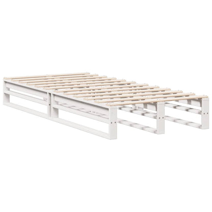 Cama com estante sem colchão 90x200 cm pinho maciço branco